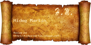 Hideg Martin névjegykártya